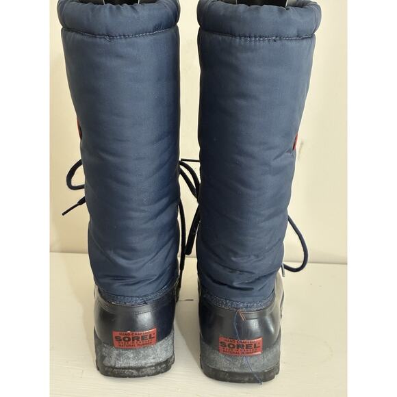 SOREL Snowlion Winter Snow Boots Tall Insulated Blue Womens US 5/EU 35 Waterprf - Picture 3 of 9